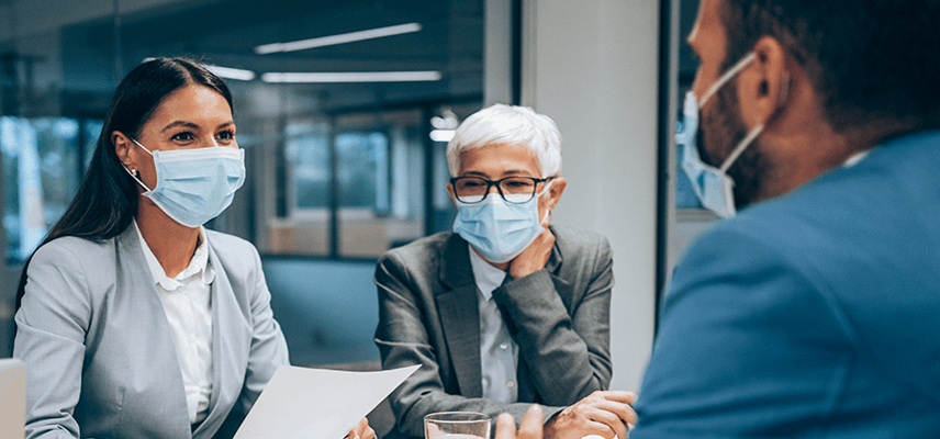 Meeting with masks