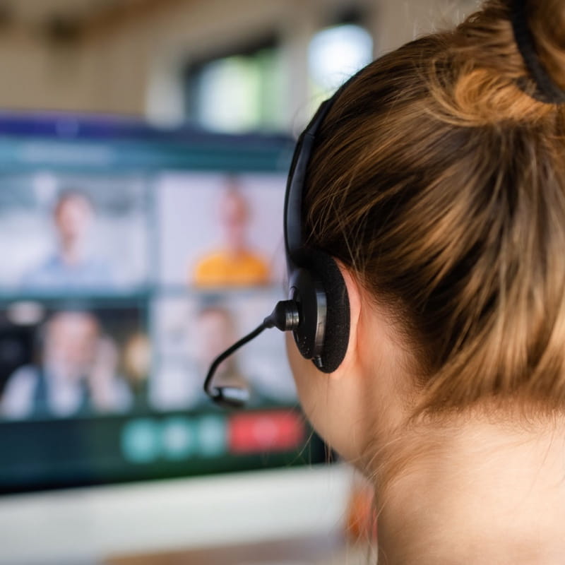 woman on webinar