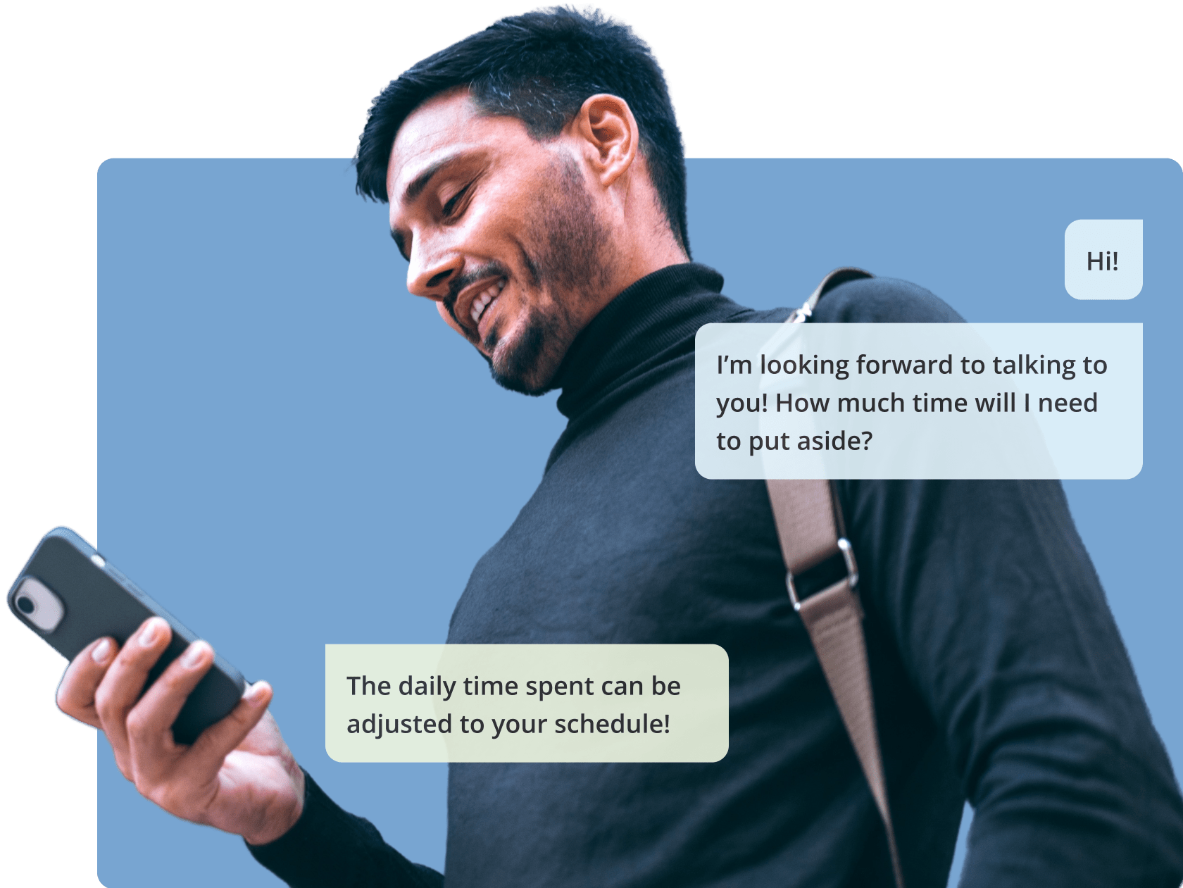man texting