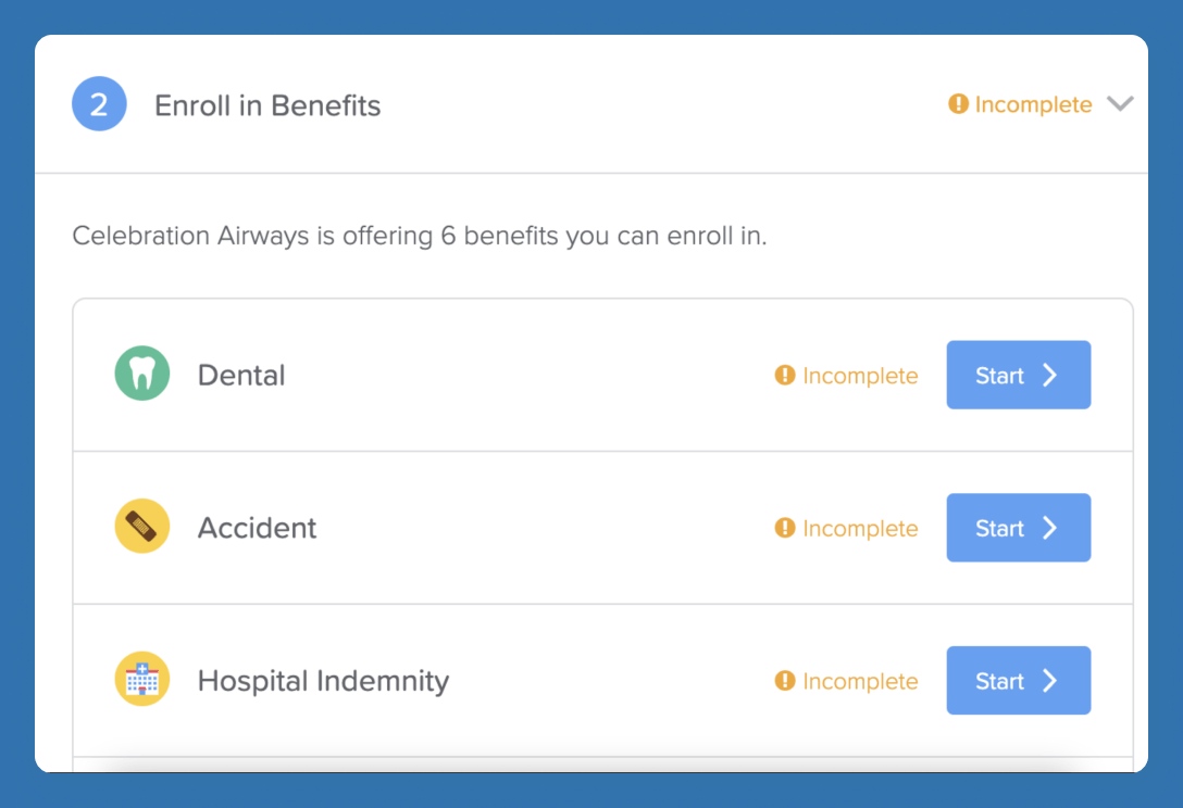 screenshot of app
